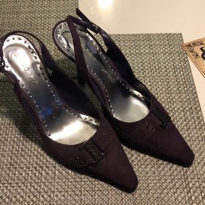 BCBGirls dark purple suede pumps, size 8